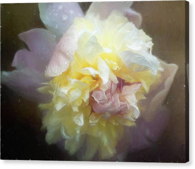 Flower Canvas Print featuring the photograph Painted Peony by Pam DeCamp