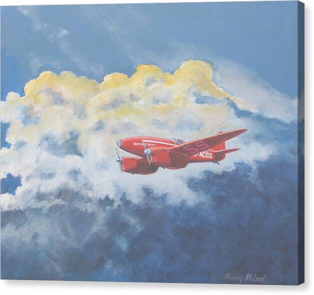 Aviationart Canvas Print featuring the painting 1934 October Sunrise by Murray McLeod