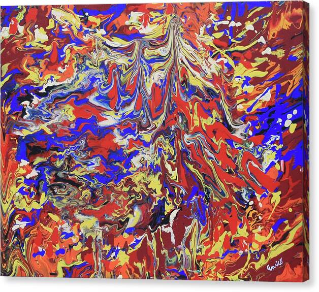 Abstract Expressionism Canvas Print featuring the painting Red Toenails by Art Enrico