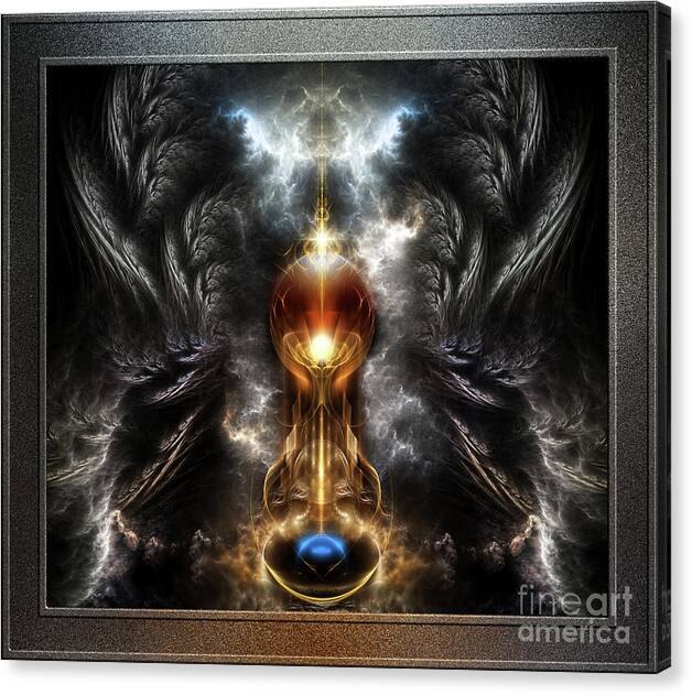Orb Of Light Canvas Print featuring the painting Orb Of Light Fantasy Fractal Art by Rolando Burbon