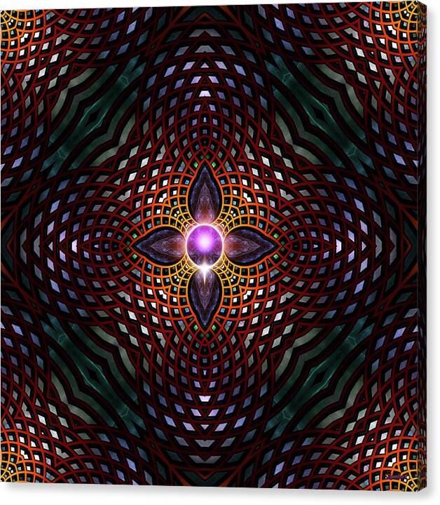 Orb Canvas Print featuring the digital art Orb Star Mesh by Rolando Burbon