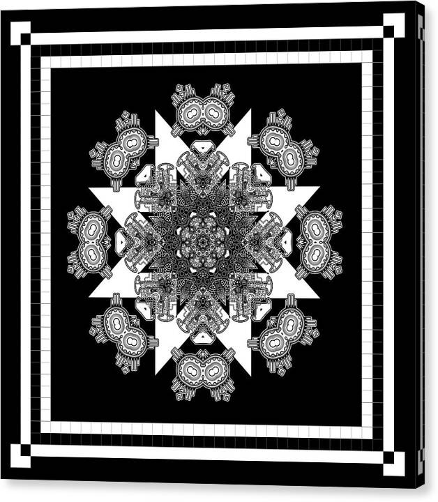 Pattern Canvas Print featuring the digital art Star Tile P1227041718 Pattern by Rolando Burbon