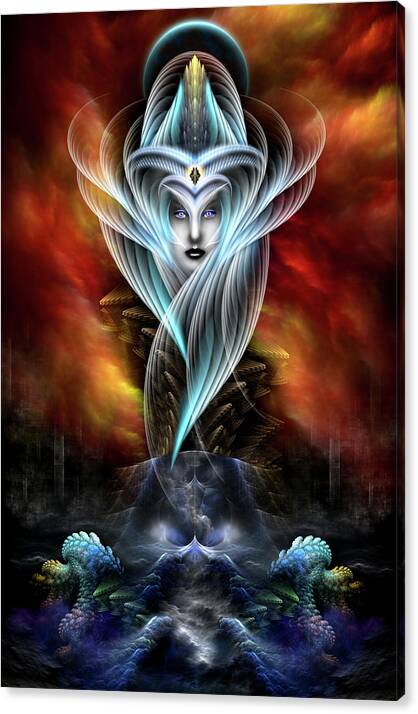 What Dreams Are Made Of Canvas Print featuring the digital art What Dreams Are Made Of Fractal Fantasy Art by Rolando Burbon