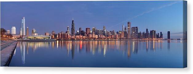 Architecture Canvas Print featuring the photograph Chicago City Skyline #3 by Georgia Clare
