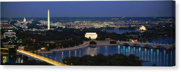 Photography Canvas Print featuring the photograph High Angle View Of A City, Washington by Panoramic Images