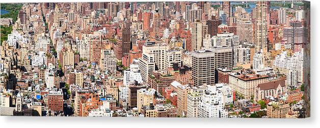 Photography Canvas Print featuring the photograph Aerial View Of A City, New York City #11 by Panoramic Images