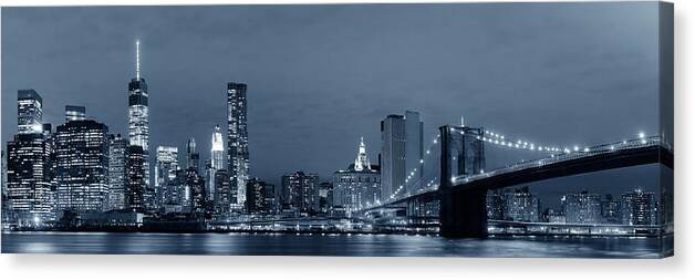 New York City Canvas Print featuring the photograph Manhattan Downtown #14 by Songquan Deng