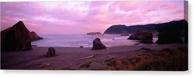 Photography Canvas Print featuring the photograph Rock Formations On The Beach, Myers #2 by Panoramic Images