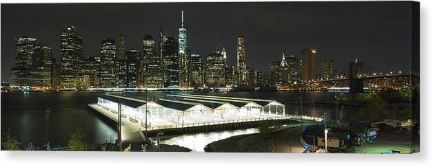 Landscape Canvas Print featuring the photograph A New York City Night by Theodore Jones