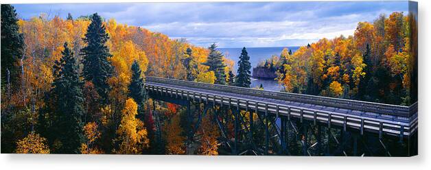 Photography Canvas Print featuring the photograph Baptism River Into Lake Superior by Panoramic Images