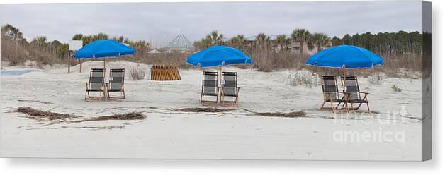 Hilton Head Canvas Print featuring the photograph Beach Chairs by Thomas Marchessault