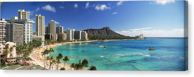 Photography Canvas Print featuring the photograph Buildings Along The Coastline, Diamond by Panoramic Images