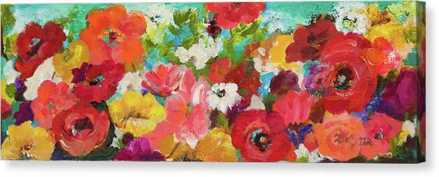 Cheerful Canvas Print featuring the painting Cheerful Flowers by Patricia Pinto