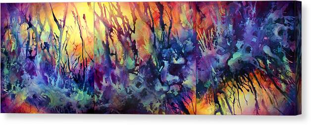 Abstract Canvas Print featuring the painting Choosing Position 1 by Michael Lang
