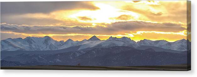 Colorado Canvas Print featuring the photograph Colorado Front Range Panorama Gold by James BO Insogna
