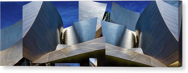 California Canvas Print featuring the photograph Disney Concert Hall-montage (color Version) by Ron Jones