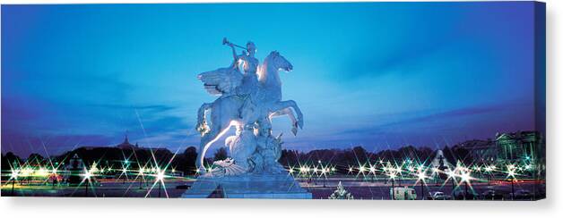 Photography Canvas Print featuring the photograph Evening Place De La Concorde Paris by Panoramic Images