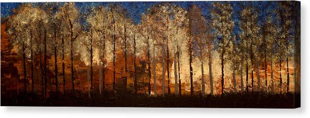 Landscape Canvas Print featuring the painting Fire on the Mountain by Linda Bailey