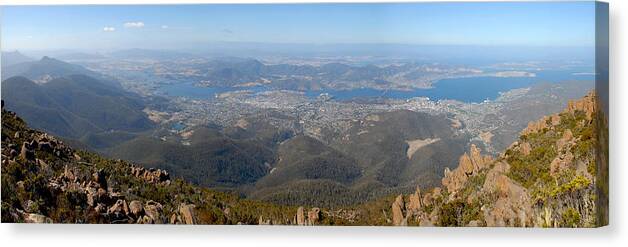 Landscape Canvas Print featuring the photograph Hobart city by Glen Johnson