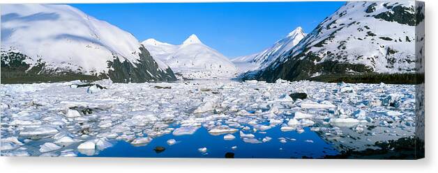Photography Canvas Print featuring the photograph Icebergs In Portage Lake And Portage by Panoramic Images