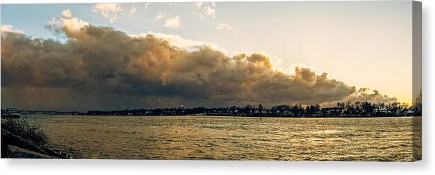 Coast Canvas Print featuring the photograph Lake effect front by Chris Bordeleau