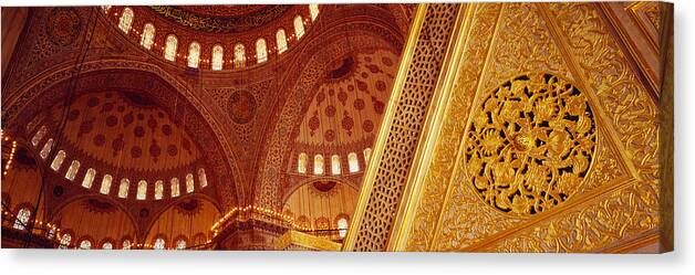 Photography Canvas Print featuring the photograph Low Angle View Of Ceiling Of A Mosque by Panoramic Images