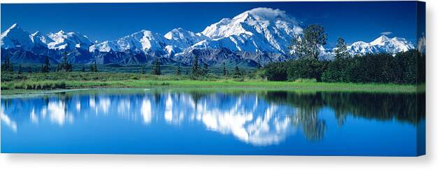 Photography Canvas Print featuring the photograph Mt Mckinley And Wonder Lake Denali by Panoramic Images
