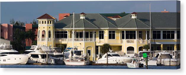 Architectural Features Canvas Print featuring the photograph Naples Sailing and Yatch Club by Ed Gleichman