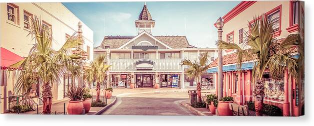 America Canvas Print featuring the photograph Newport Beach Panorama Photo of Balboa Main Street by Paul Velgos