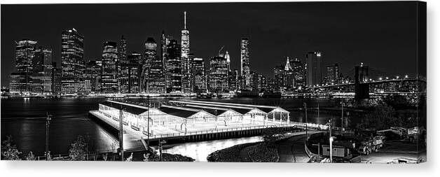 Freedom Tower Canvas Print featuring the photograph NY Black by Theodore Jones