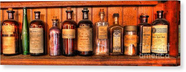 Alchemist Canvas Print featuring the photograph Pharmacy - Medicine Bottles II by Lee Dos Santos