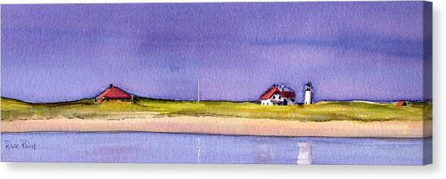 Watercolor Canvas Print featuring the painting Race Point by Heidi Gallo