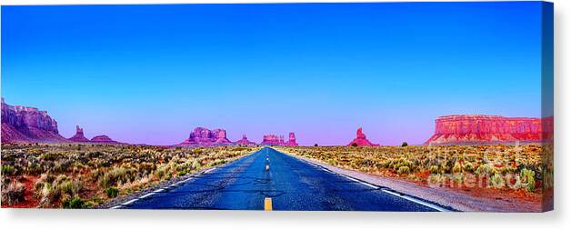 Monument Valley Canvas Print featuring the photograph Long Road To Ruin by Az Jackson