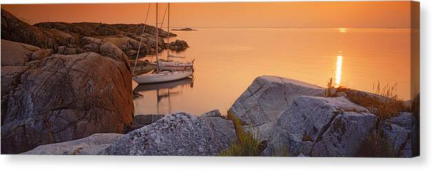 Photography Canvas Print featuring the photograph Sailboats On The Coast, Lilla Nassa by Panoramic Images