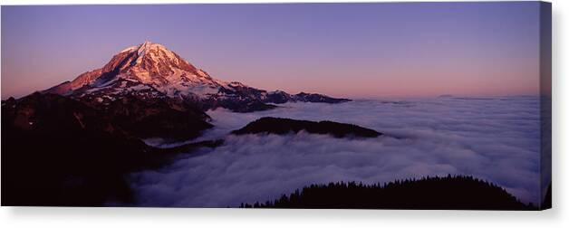 Photography Canvas Print featuring the photograph Sea Of Clouds With Mountains by Panoramic Images