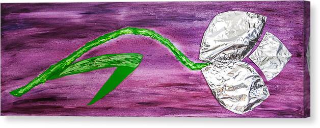 Tulip Canvas Print featuring the painting Silver Tulip by Sunny Luy