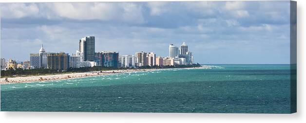 Architecture Canvas Print featuring the photograph South Beach on a Summer Day by Ed Gleichman
