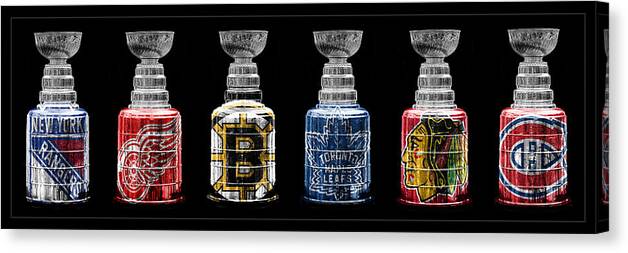 Hockey Canvas Print featuring the photograph Stanley Cup Original Six by Andrew Fare