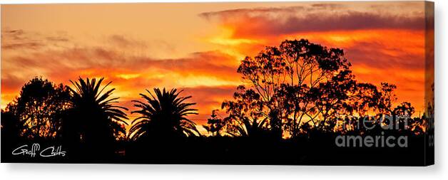 Sunset Canvas Print featuring the photograph Sunrise Silhouette by Geoff Childs