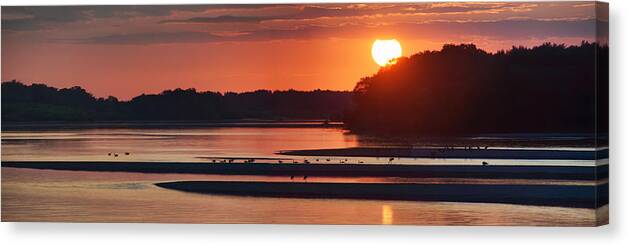 Wisconsin River Canvas Print featuring the photograph Sunset on the Wisconsin River by Leda Robertson