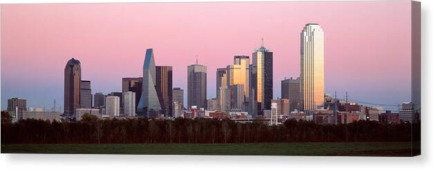 Photography Canvas Print featuring the photograph Twilight, Dallas, Texas, Usa by Panoramic Images