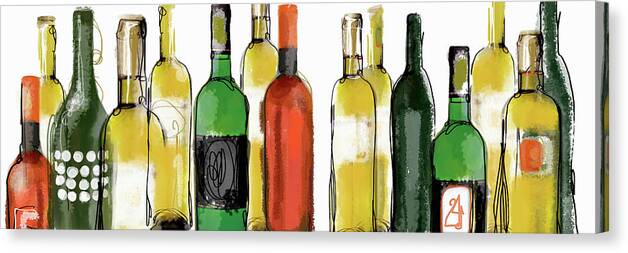 Abundance Canvas Print featuring the photograph Various Wine Bottles by Ikon Ikon Images