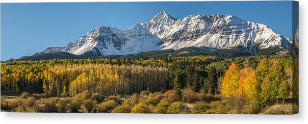 Panorama Canvas Print featuring the photograph Wilson Peak Panorama by Aaron Spong