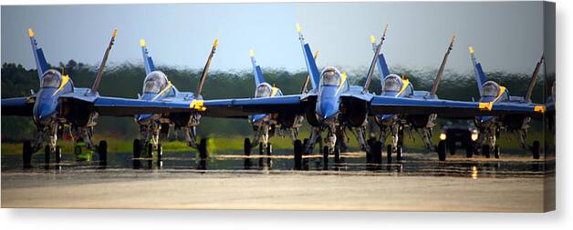 Blue Angels Canvas Print featuring the photograph Angels Roll by Mitch Cat