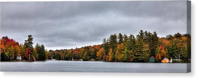 Autumn On Old Forge Pond Canvas Print featuring the photograph Autumn on Old Forge Pond by David Patterson