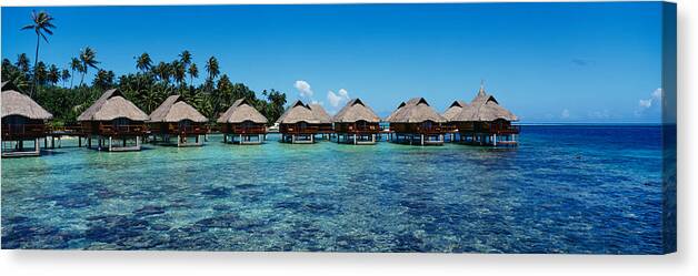 Beach Huts On Water Bora Bora French Canvas Print Canvas Art By Panoramic Images