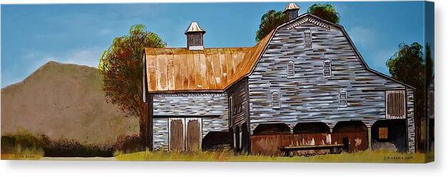 Barn Canvas Print featuring the painting Cline Barn by Jim Harris