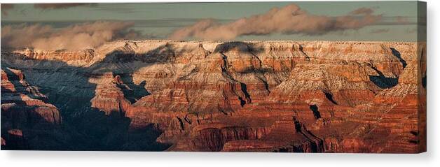 Arizona Canvas Print featuring the photograph Grand Canyon Sunset Panorama by Teresa Wilson