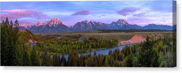 Grand Tetons Canvas Print featuring the photograph Grand Tetons by Chad Dutson