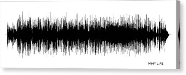 Music Canvas Print featuring the digital art In My Life - Sound Wave Art Print by Bespoken Art